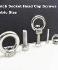 Assorted metric size lifting eye nuts including 10 Pack M3 Stainless Steel Lifting Eye Nuts With Shoulder Ring For Rigging And Lifting.