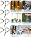 50 Pcs 1 Inch 304 Stainless Steel Eye Screws Self Tapping Eye Bolts Indoor Outdoor Hanging Artwork for various uses