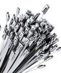 Heavy Duty Stainless Steel Fence Ties 11.8 Inch For Chain Link Fence Chicken Coop Dog Fence Outdoor Fencing And Thermal Insulation 304 Stainless Steel Cable Ties With Reinforced Locking Head To Prevent Loosening Sinlon