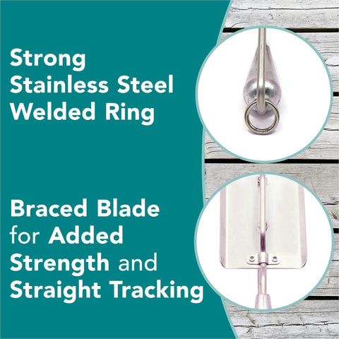 Braced Stainless Steel Fishing Planer For Trolling With 12 Inch Length Spreader Sizes One To Five Inches For Saltwater And Freshwater Use Quickly Spreads Lines And Controls Lure Depth In Both Environments, showing stainless steel ring and braced blade.