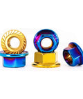 ✝️ 304 Stainless Steel Hexagonal Flange nut 10 Pieces Titanium Plated Flange Gold Plated blued nut M4M5M6M8M10 (PVD Blue Burning, M6x1.0=10pcs)