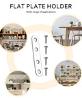 Mending Plates Flat Brackets, 12 Pcs Stainless Steel Straight Brace Brackets, Corner Fixing Joining Plates for Furniture with 48 Screws shown with application examples.