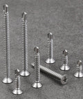 Assorted 500pcs #8 x 5/8 Inch Flat Head Self Tapping Sheet Metal Screws Stainless Steel High Strength Quick Self Drilling Screws