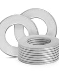 Stainless Steel Flat Washers 1 Inch ID 2 Inch OD 304 Pack of 10 stacked and displayed in front view