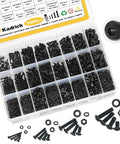 Metric Screw Assortment, 2000PCS Metric Bolt Assortment Kit M2 M3 M4 M5 Machine Screws with Lock & Flat Washers in organizer box