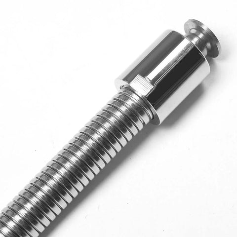 Close-up of Stainless Steel Flexible Metal Hose 18.5 Inch For Commercial Pre Rinse Kitchen Sink Faucets Replacement