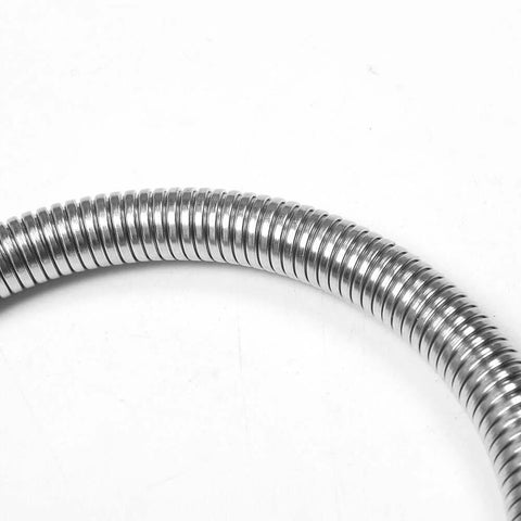 Close-up of Stainless Steel Flexible Metal Hose 18.5 Inch for Commercial Pre Rinse Kitchen Sink Faucets Replacement