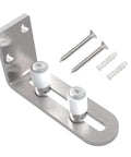 Adjustable Floor Guide For Sliding Barn Doors, Wall And Door Bottom Roller, Stainless Steel, includes screws and wall plugs