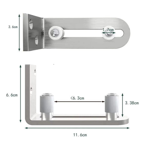 Adjustable Floor Guide For Sliding Barn Doors, Wall And Door Bottom Roller, Stainless Steel, Corrosion-Resistant for quiet operation