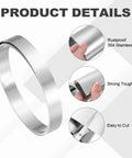 304 Stainless Steel Foil Roll 0.3mm Thick By 10mm Wide And 1m Long For DIYers Kitchen Electronics Auto And Industrial Projects Silver Tone Metal Sheet, showcasing rustproof quality, toughness, and easy cutting.