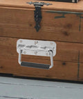 Heavy Duty Stainless Steel Folding Spring Handle 110mm For Toolbox Chest Wooden Box And Industrial Equipment With Chrome Plated Wire Pull Suitable For Tools And Storage Cases Durable mounted on wood box