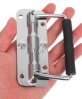 Heavy Duty Stainless Steel Folding Spring Handle 110mm for Toolbox Chest Wooden Box and Industrial Equipment in hand view