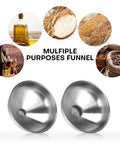 Stainless Steel Funnel Set Of 2 With Narrow 0.5 Inch Mouth And Wide 1 Inch Mouth For Spices Oils Liquids Food Beverages Transfer