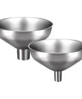 Stainless Steel Funnel Set Of 2 With Narrow 0.5 Inch Mouth And Wide 1 Inch Mouth For Spices Oils Liquids Food Beverages