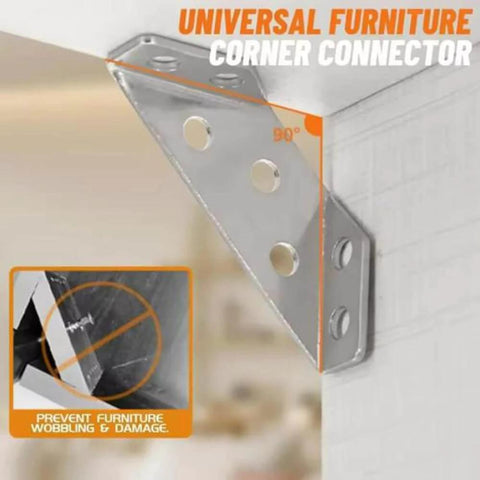 5PCS Stainless Steel Corner Brackets with 20PCS Screws Furniture Connector for Cabinet Angle Support Fixed Brace Fasteners installed