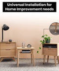 Furniture using Beefy Stainless Steel Outdoor Leveler Kit With Four 3/8-16 Leg Levelers for stability, plant and books visible.
