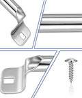 Close-up of 2 Pack Stainless Steel Garage Lift Handles Heavy Duty Door Pull Handles 6.5 Inch Length with a screw detail