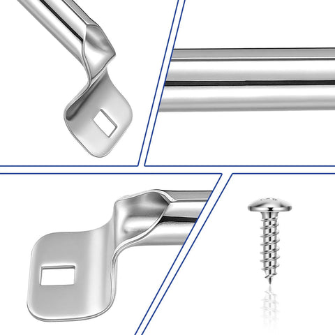 Close-up of 2 Pack Stainless Steel Garage Lift Handles Heavy Duty Door Pull Handles 6.5 Inch Length with a screw detail