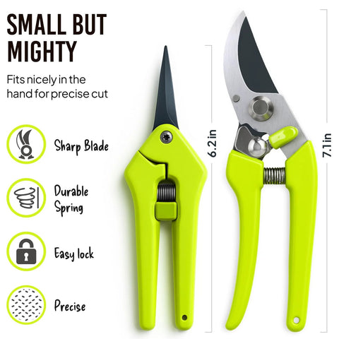 2 Pack Stainless Steel Gardening Scissors Set With Pruning Shears And Clippers For Garden Pruning Versatile Dual Cut Pruning Combo