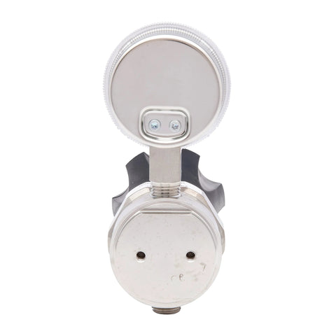 Front view of Workhorse High Purity Stainless Steel Gas Regulator for Nitrogen Helium Argon Carbon Dioxide Hydrogen Oxygen 0 To 250 PSIG Output