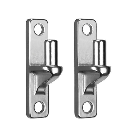 Rugged stainless steel gate hinge set for outdoor use with two pack wall mount hinges for wood or concrete, secure operation.