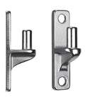 Rugged stainless steel gate hinge set for outdoor use with two pack wall mount hinges for wood or concrete, front view