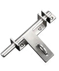 Sliding Bolt Gate Latch with Padlock Hole Heavy Duty 304 Stainless Steel Barrel Door Latch Brushed Finish for Exterior Use