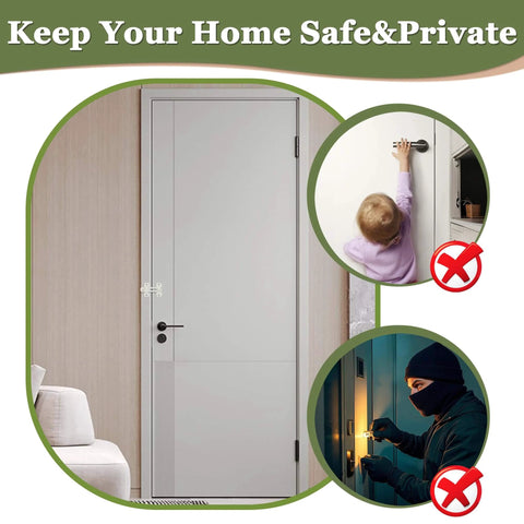Interior door showcasing 4 Inch Stainless Steel Gate Latch, Anti-Theft Heavy Duty Safety Door Lock, MS9001W installed, ensuring security.