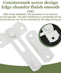 4 Inch Stainless Steel Gate Latch with white finish, countersunk screw design, showing smooth edge chamfer finish, model MS9001W.