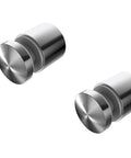 Stainless Steel Glass Clamp Standoffs Round Large Heavy Duty 2 Inch Inline Design Pack Of 2 Satin Finish