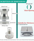 Dimensions of Heavy Duty Stainless Steel Shower Door Handle For Glass Doors One Sided Pull Knob SUS304 Brushed Nickel