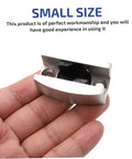 Experience a quiet, draft free doorway with an adjustable stainless steel swing stopper and glass fixing locator in hand, small size