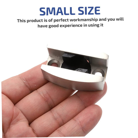 Experience a quiet, draft free doorway with an adjustable stainless steel swing stopper and glass fixing locator in hand, small size