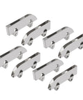 Glass Pulley Set Stainless Steel Sliding Roller For Display Cabinet Doors 5.0mm Groove 8 Pieces Durable Silver Hardware
