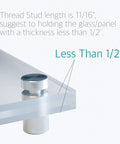 Installed 20 Pieces Stainless Steel Glass Standoffs 19 By 30mm Three Quarters Inch Diameter Sign Mounts With Screws holding glass panel