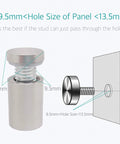 Diagram showing how to install a 20 Pieces Stainless Steel Glass Standoffs 19 By 30mm Three Quarters Inch Diameter Sign Mount.