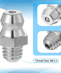 6 Pcs Stainless Steel Straight Grease Fittings M6 X 1mm Thread Hydraulic Zerk Nipples for Machines, close-up views