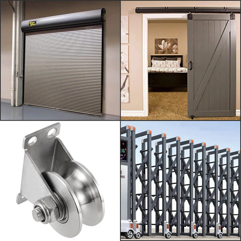 2 Pcs 2 Inch U Groove Wheel, Stainless Steel Groove Wheel Pulley, Heavy Duty U Groove Caster for Wire Rope Rail, DIY