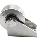 Detachable Oblique Stainless Steel U-Type Groove Sliding Wheel Roller Track Rail Fixed Pulley, Silver Tone