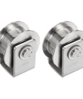 2 Pack 2.7 Inch H Groove Wheel Sliding Gate Caster With Bracket For Inverted Track 0.98 Inch Wide Groove 8mm Deep 1102 Lbs Capacity