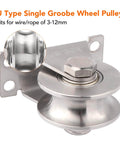 U Type Single Groove Wheel Pulley, stainless steel with wall mount, for wire rope 3-12mm, 2PCS Groove Wheel Pulley