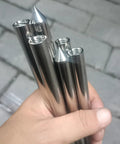 Stainless Steel 48 Inch Adjustable Ground Probe Rod With T Handle for locating septic tanks, showing multiple segments and pointed ends.