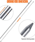 Portable Ground Rod 32 Inch Long 3/8 Inch Diameter Stainless Steel 304 With Preinstalled Ground Clamp Posts for grounding needs