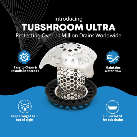 Ultra Revolutionary Stainless Steel Bath Tub Drain Protector And Hair Catcher With Strainer for Universal Drains, single pack.