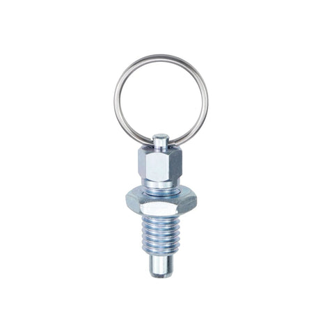 Non Locking Hand Retractable Spring Plunger With Pull Ring, M8-1.25-5 stainless steel, for precision positioning and indexing.