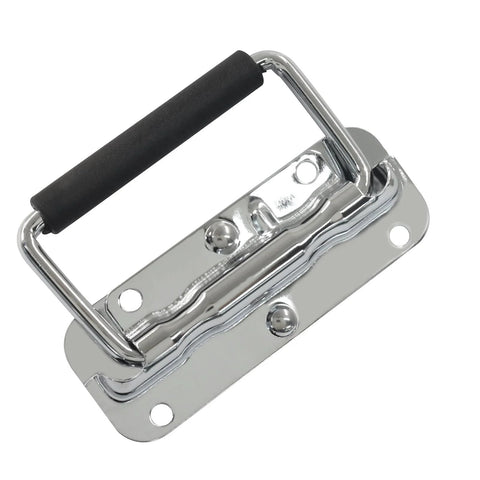 Two Pack 4.33 Inch Silver Spring Loaded Handles For Toolboxes Chest Cases And Storage Boxes Heavy Duty Stainless Steel Construction