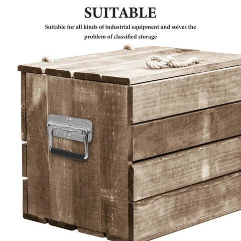 Heavy Duty Stainless Steel Folding Spring Handle 110mm for toolbox on wooden chest with chrome plated wire pull