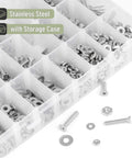 Nuts And Bolts Assortment Kit 900 Pcs Stainless Steel 304 Nuts Bolts Washers Screws Set in storage box