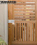 3 Inch Stainless Steel Hasp Latch Heavy Duty Brushed Finish For Fence Gates Doors And Cabinets, installed on wooden gate