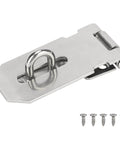 Stainless Steel Hasp Latch Heavy Duty Padlock Latch For Gates Doors Cabinets And Sheds 3 Inch with screws, silver, outdoor use